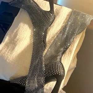 Steve Madden Black Sapphire Rhinestones over the knee boots.